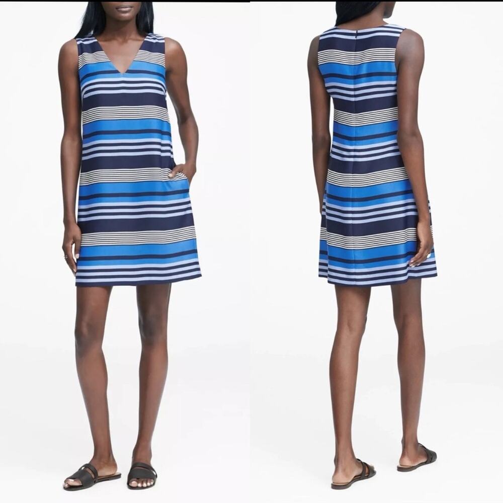 Banana Republic Stripe Shift Dress Sz.0 NWT